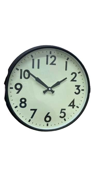 Classic Round Wall Clock – 33cm Model 23086 (Black/Oak/White)
