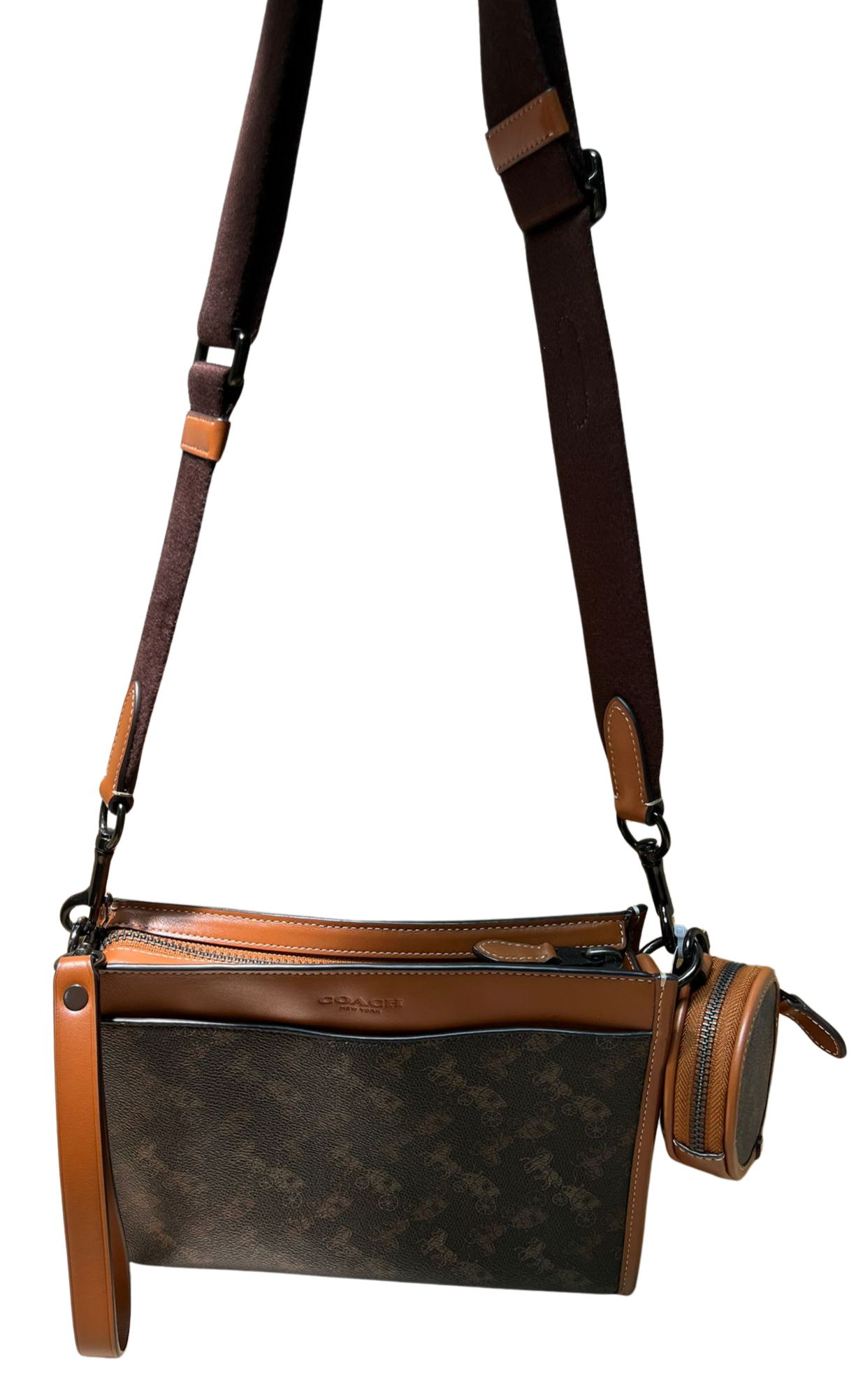 Coach Hitch Convertible Crossbody With Hybrid Pouch In Horse And Carriage Print