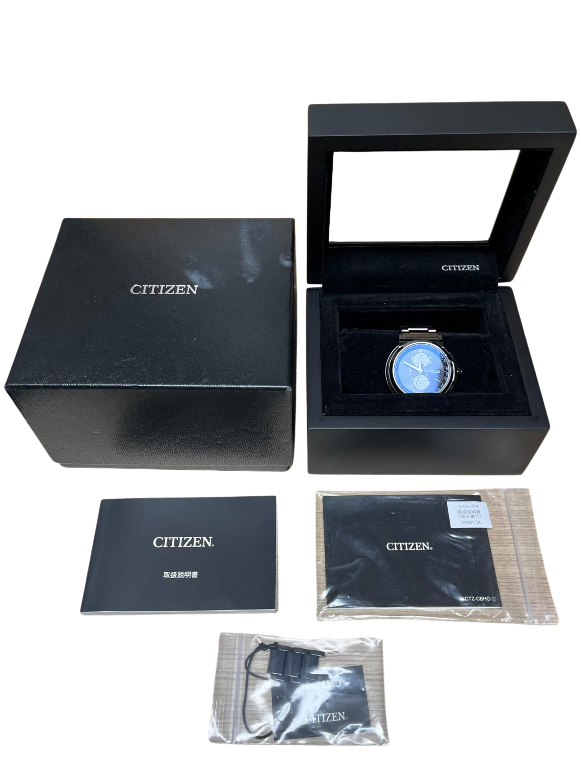 Citizen Series AT808460F Chronograph Seiko EcoDrive Black Quartz Watch