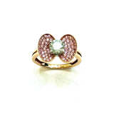 18K YG Pink Cubic Zircon Ring