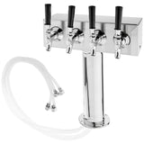 Bev Rite Stainless Steel 4 Faucets Draft Beer Kegerator T Tower