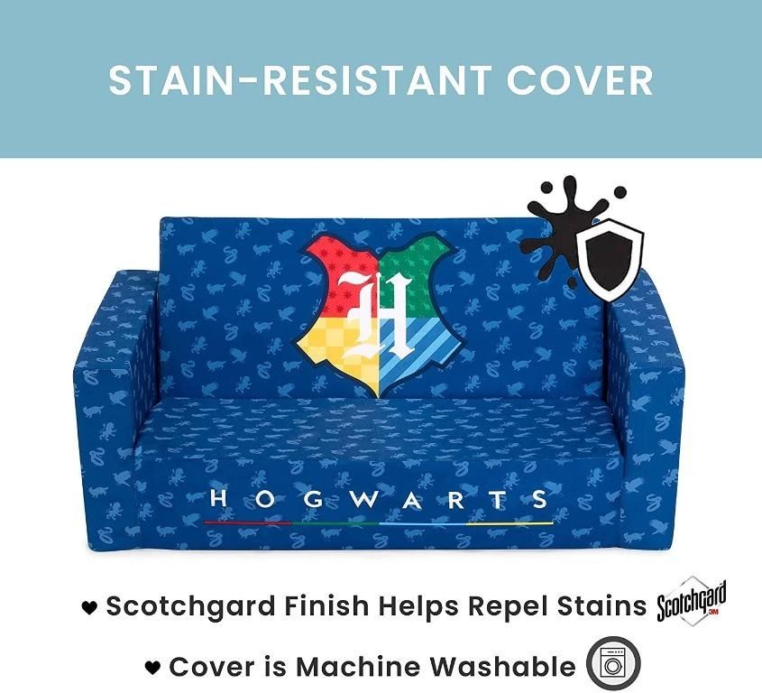 Delta Children Cozee Flip-Out Sofa - 2-in-1 Convertible Sofa To Lounger for Kids, Harry Potter