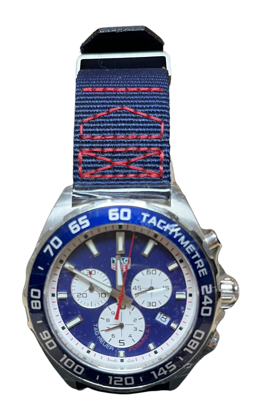 Tag Heuer Formula 1 Redbull Edition Chronograph Blue Dial Blue NATO Strap Watch for Men - CAZ1018.FC8213 ,43mm