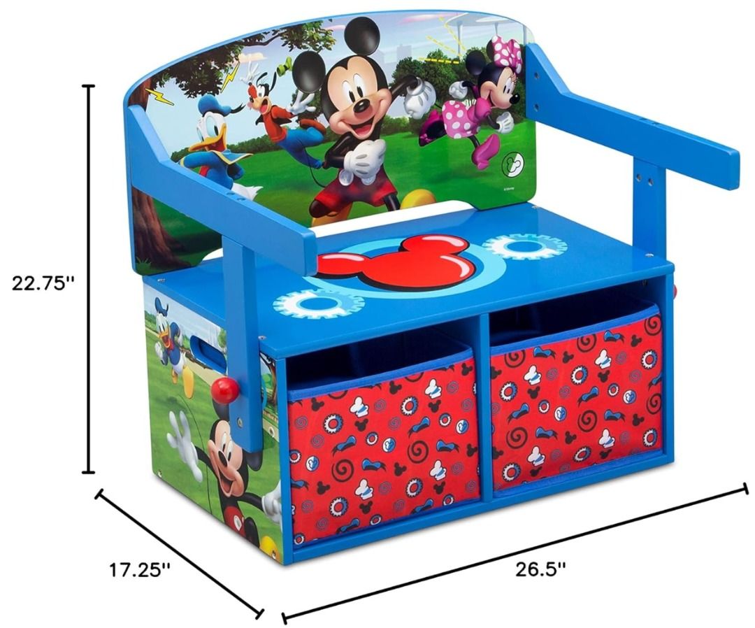 Delta Children Kids Convertible Activity Bench - Greenguard Gold Certified, Disney Mickey Mouse