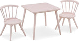 Delta Children Windsor Kids Wood Table Chair Set Blush Pink