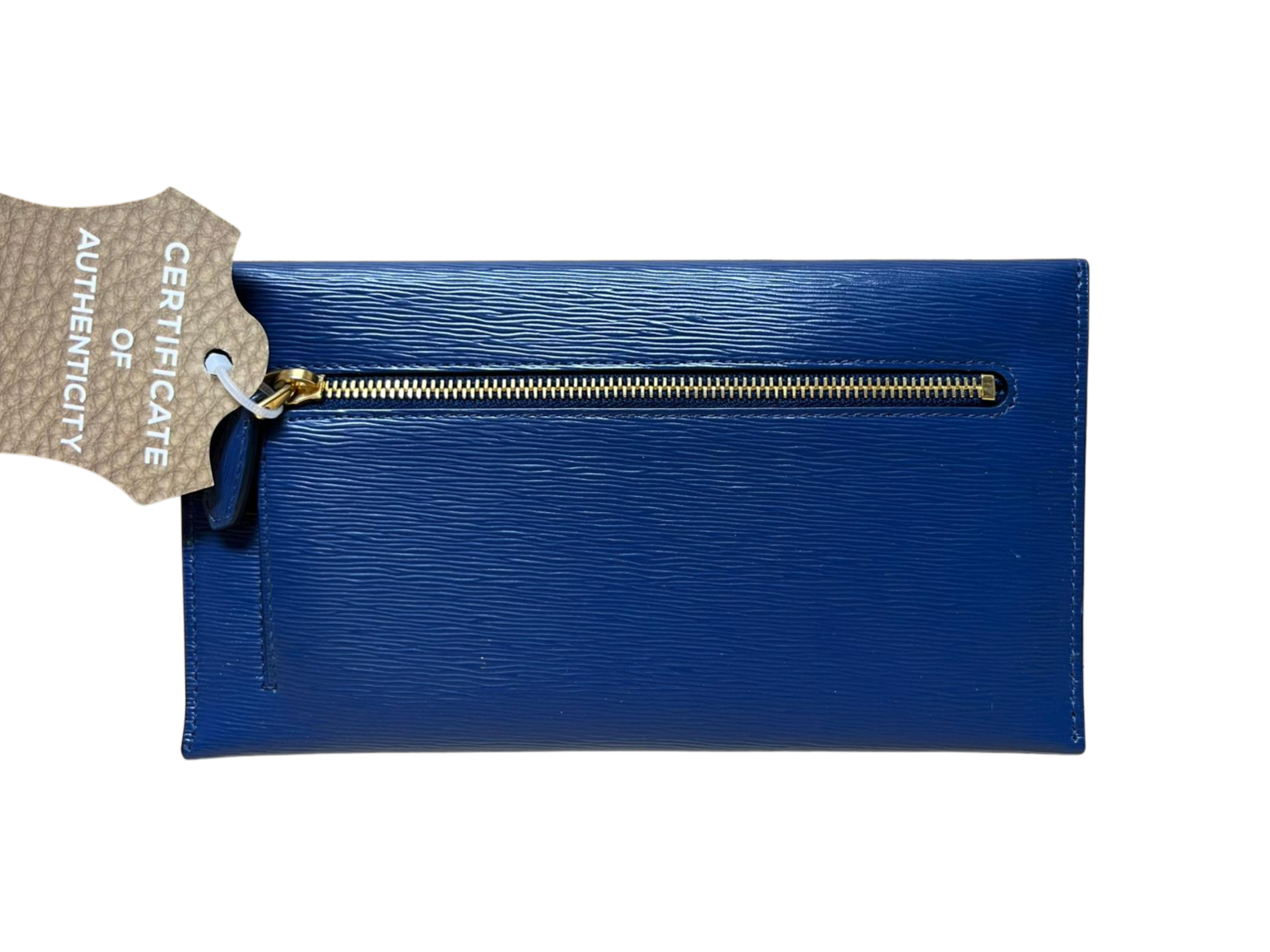 Prada 1MF175 Vitello Move Leather Envelope Wallet With Flap Bluette