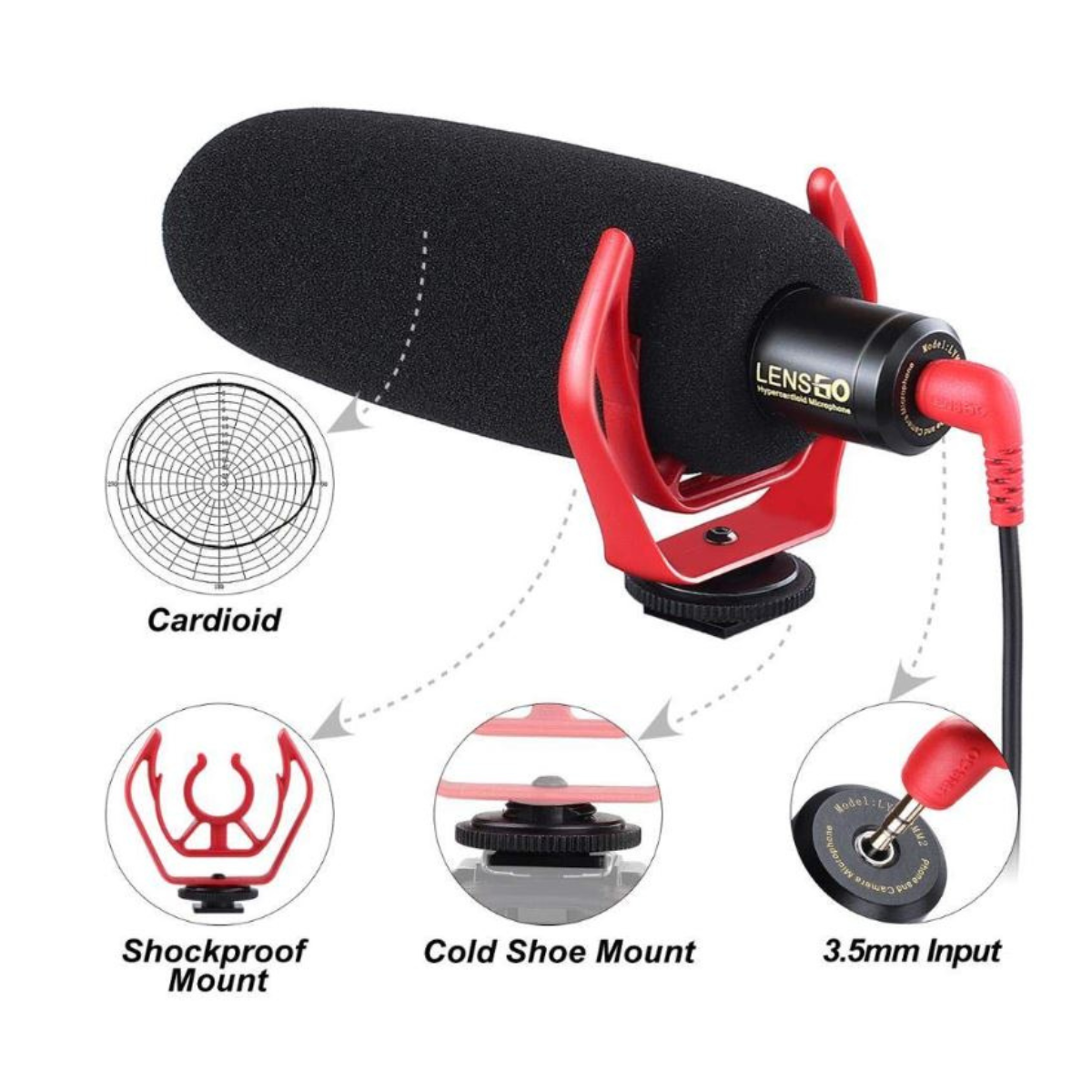 Lensgo Lg-Dmm2 Microphone-5M Range Super Cardoid Live Stream