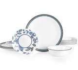 Corelle 18-Piece Dinnerware Set, Service for 6, Lightweight Round Plates and Bowls Set, Vitrelle Triple Layer Glass, Chip Resistant, Microwave and Dishwasher Safe, Veranda