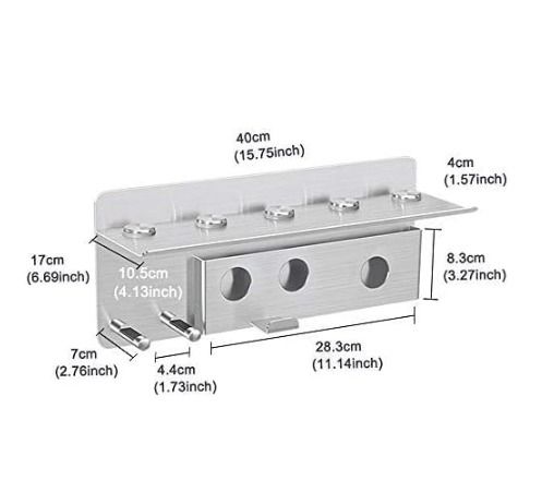 Hair Dryer Holder for Dyson Supersonic Hair Dryer, for Dyson Airwrap Styler Organizer Storage Shelf 2in1 Wall Mounted Stand Fits Curler Diffuser Two Nozzles for Bathroom Bedroom Hair Salon Barbershop