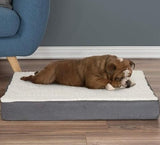 PETMAKER Orthopedic Dog Bed - 2-Layer 30x20.5-Inch Memory Foam Pet Mattress with Machine-Washable Sherpa Cover for Medium Dogs up to 45lbs (Gray)