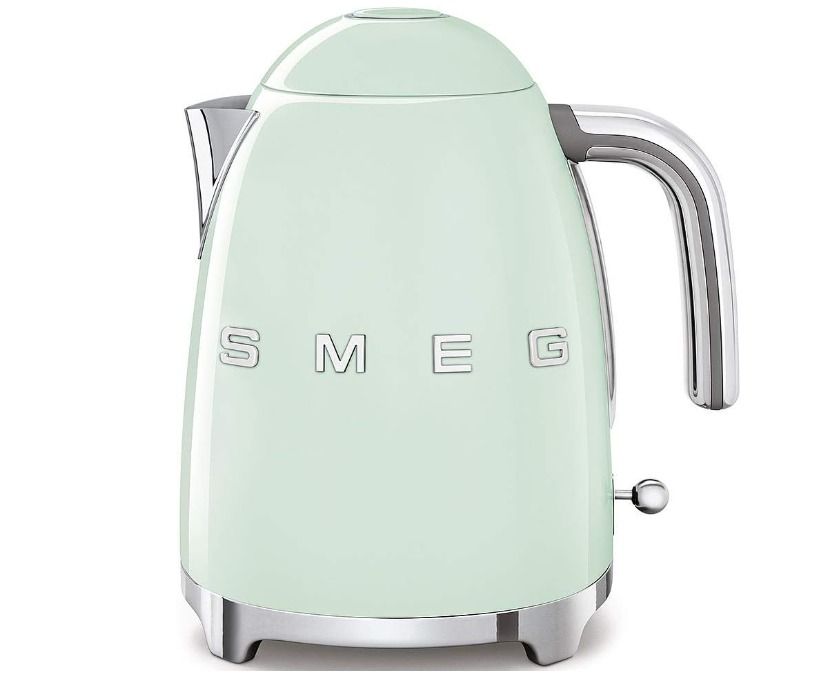 Smeg KLF03PGUK, 50's Retro Style Kettle, 1.7 L Capacity with Water Level Indicator, 360 Swivel Base, Anti-Slip Feet, Soft Opening Lid, Stainless Steel, Pastel Green