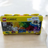 LEGO 10696 Classic Medium Creative Brick Box, Easy Toy Storage, Colourful Bricks Building Set, Toys for Kids, Boys & Girls Aged 4 Plus Years Old with Wheels, Windows, Eyes and a Green Base Plate