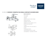 Grohe Eurodisc Cosmopolitan Single-lever bath/shower mixer, 33390002