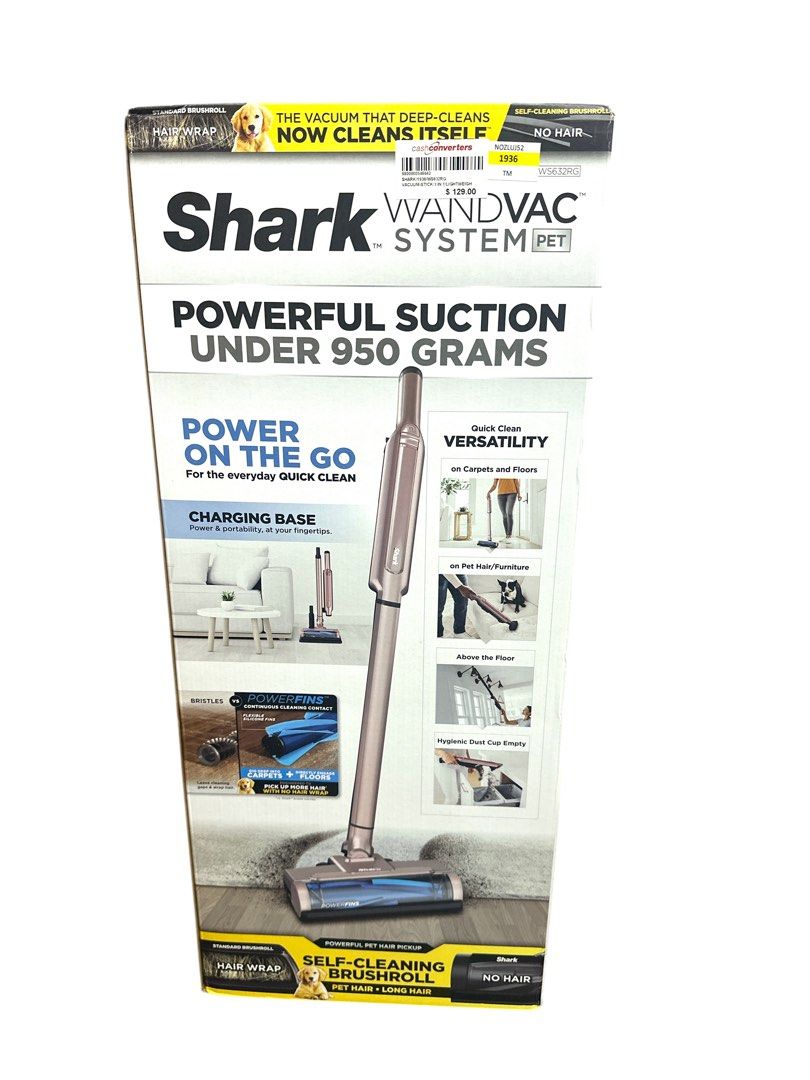 Shark WANDVAC System Ultra Lightweight Hybrid 3 in 1 Cordless handheld to stick vacuum, Powerful Cordless Stick Vacuum with Boost Mode, Crevice tool, Pet Multi Tool,Rose Gold - Shark WS632RG