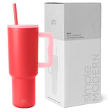 Simple Modern 40 oz Tumbler with Handle and Straw Lid | Insulated Reusable Stainless Steel Water Bottle Travel Mug Cupholder Use