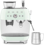 Smeg EGF03PGUK Espresso Coffee Machine with Grinder, Pastel Green