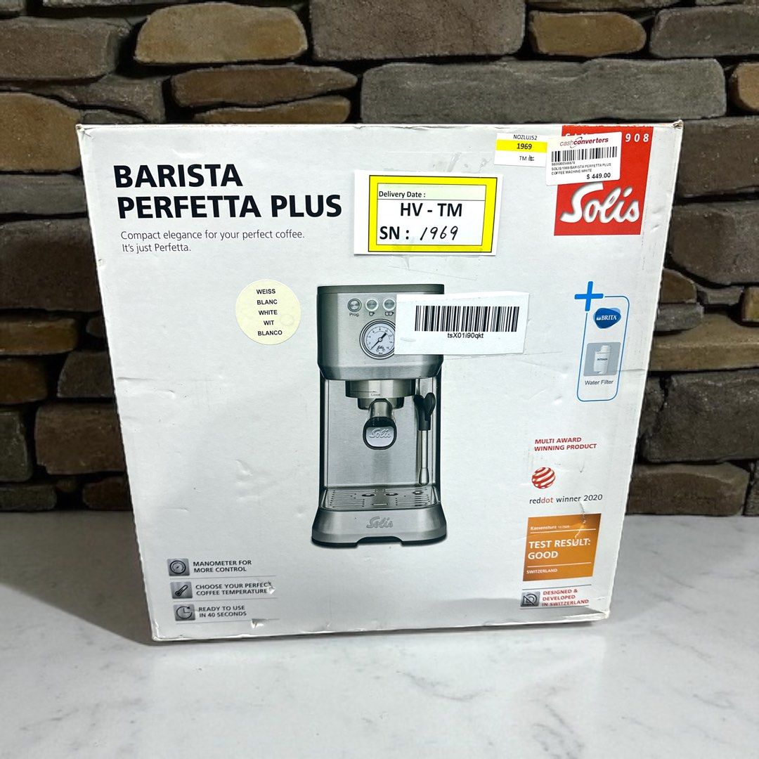 Solis Barista Perfetta Plus Type 1170 Espresso Coffee Machine, White