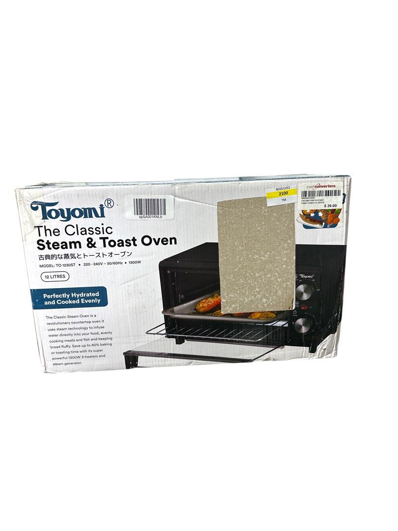Toyomi 12L TO 1230ST Classic Toast & Steam Oven, Matte Dark grey
