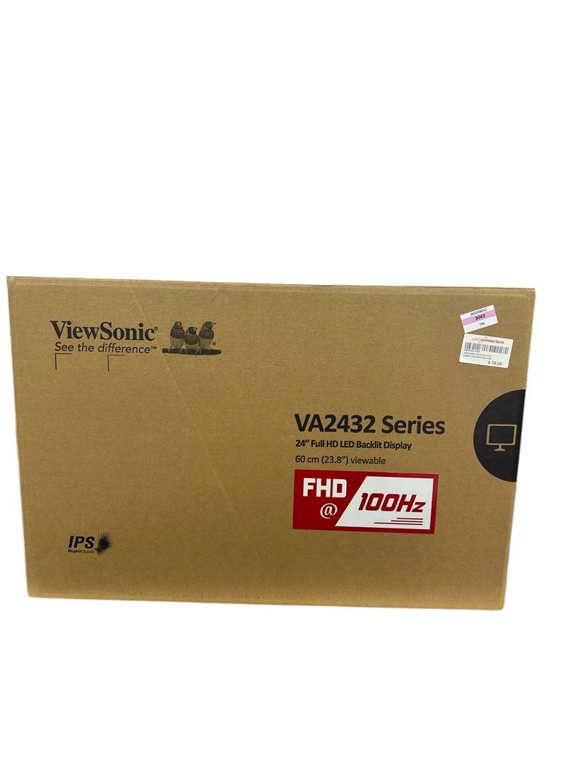 Viewsonic VA2432-H 24" 1080p IPS Monitor with Frameless Design, 75Hz Refresh rate, Flicker-Free & Blue Light Filter, for Home and Office Use - Local Unit
