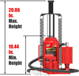 BIG RED TA92006 Torin Pneumatic Air Hydraulic Bottle Jack with Manual Hand Pump 20 Ton - Cash Converters