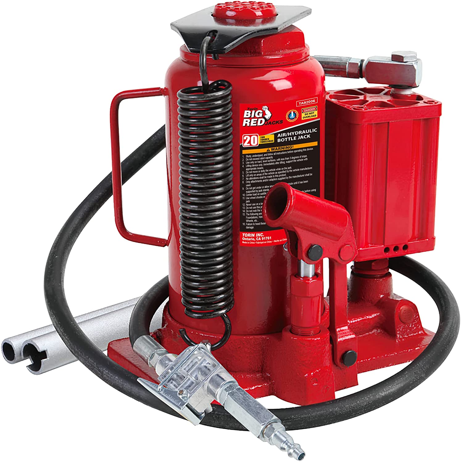 BIG RED TA92006 Torin Pneumatic Air Hydraulic Bottle Jack with Manual Hand Pump 20 Ton - Cash Converters