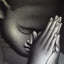Greyscale Oil Painting of Young Monk - Cash Converters
