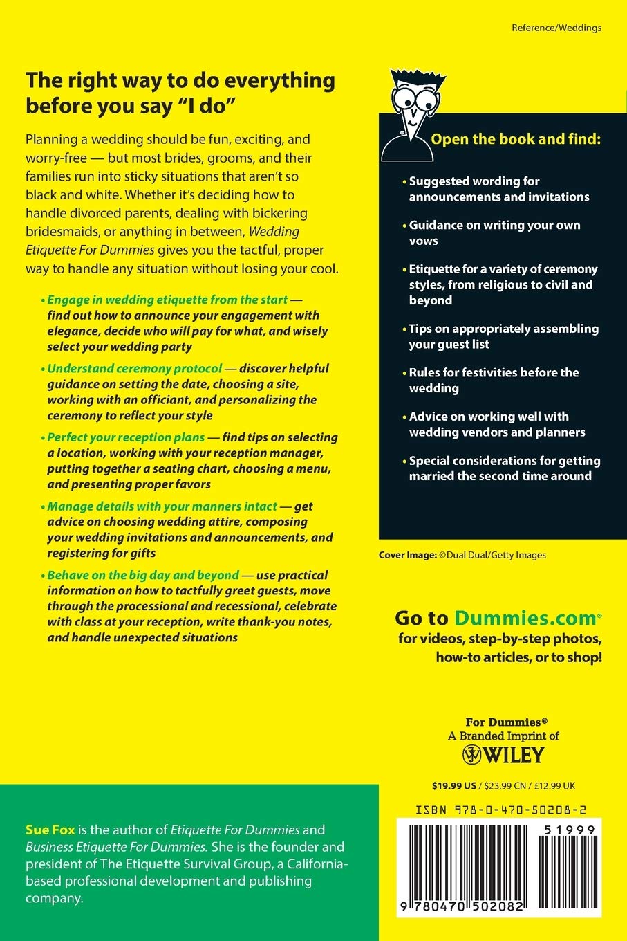 Wedding Etiquette For Dummies Paperback - Cash Converters