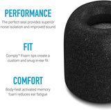 Comply Isolation Plus Noise Cancelling Memory Foam Earphone Tips Tx400 Black Large 3 Pairs