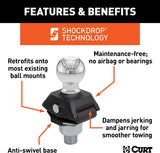 CURT 40047 RockerBall Cushion Hitch Trailer Ball 7500 lbs 2Inch Diameter 1Inch Shank