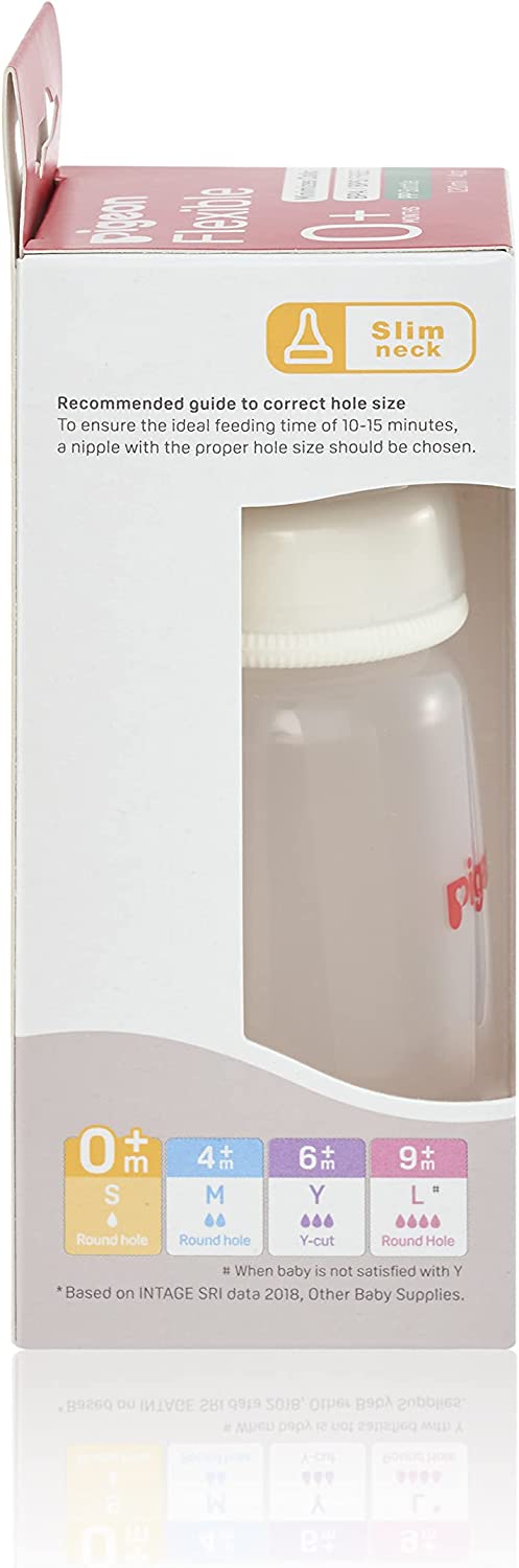 Pigeon Flexible Slim Neck Baby Bottle for 0 Plus Months Babies 120ml PP