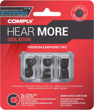 Comply Isolation Noise Cancelling Memory Foam Earphone Tips Black M