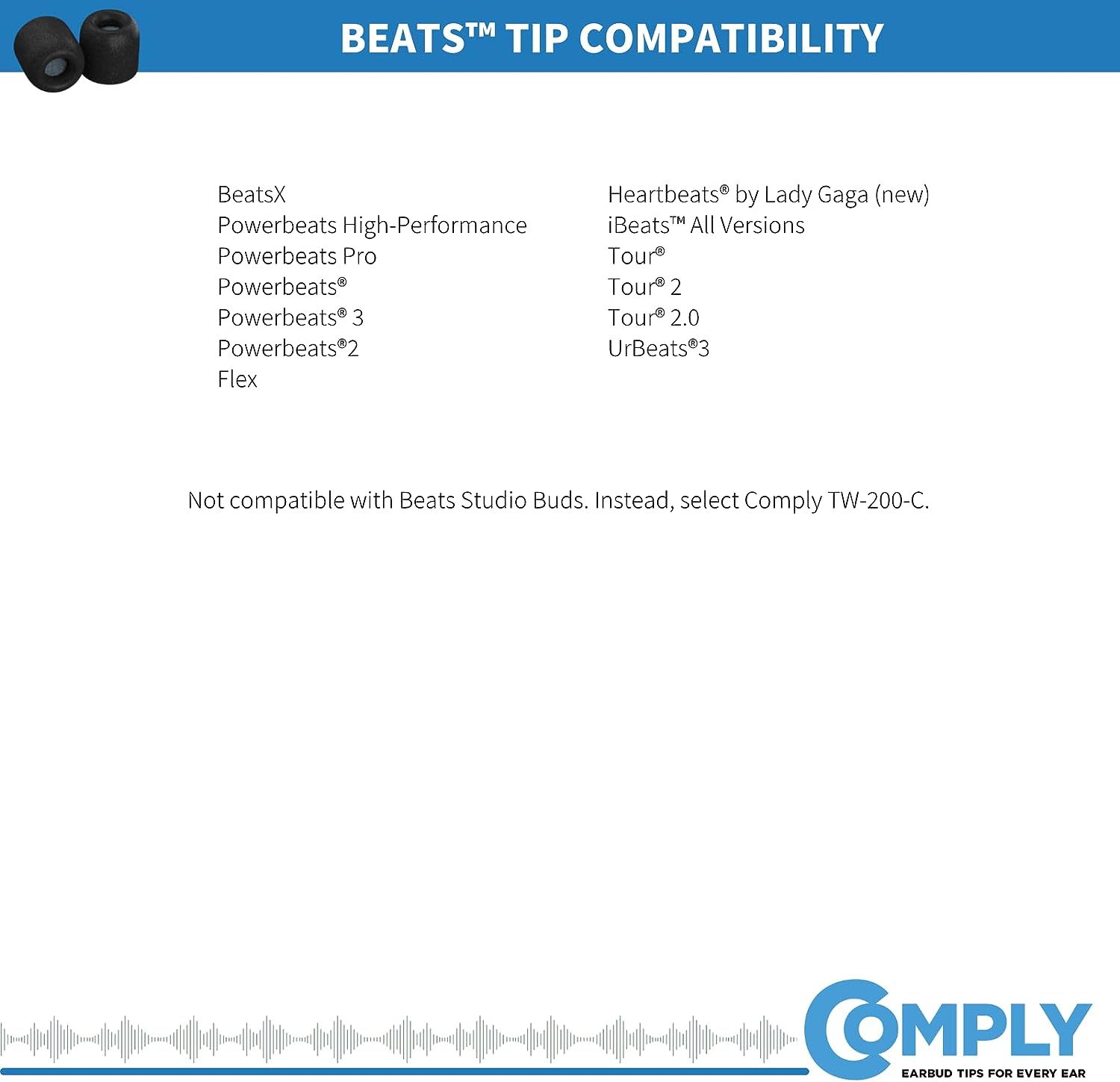 Comply Sport Pro Premium Foam Tips for Beats by Dre Earphones 3 Pairs Medium