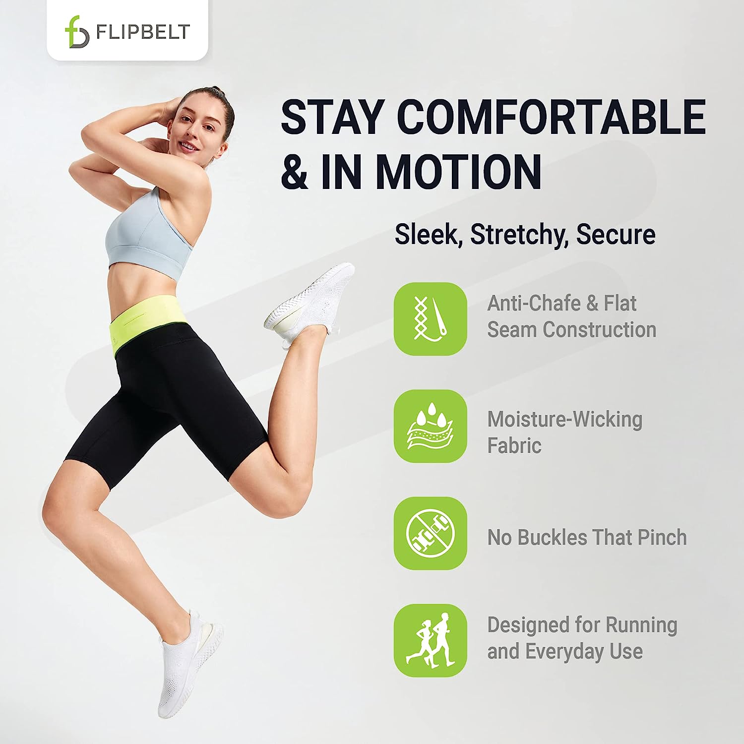 FlipBelt Zipper Running Belt Carbon XXS