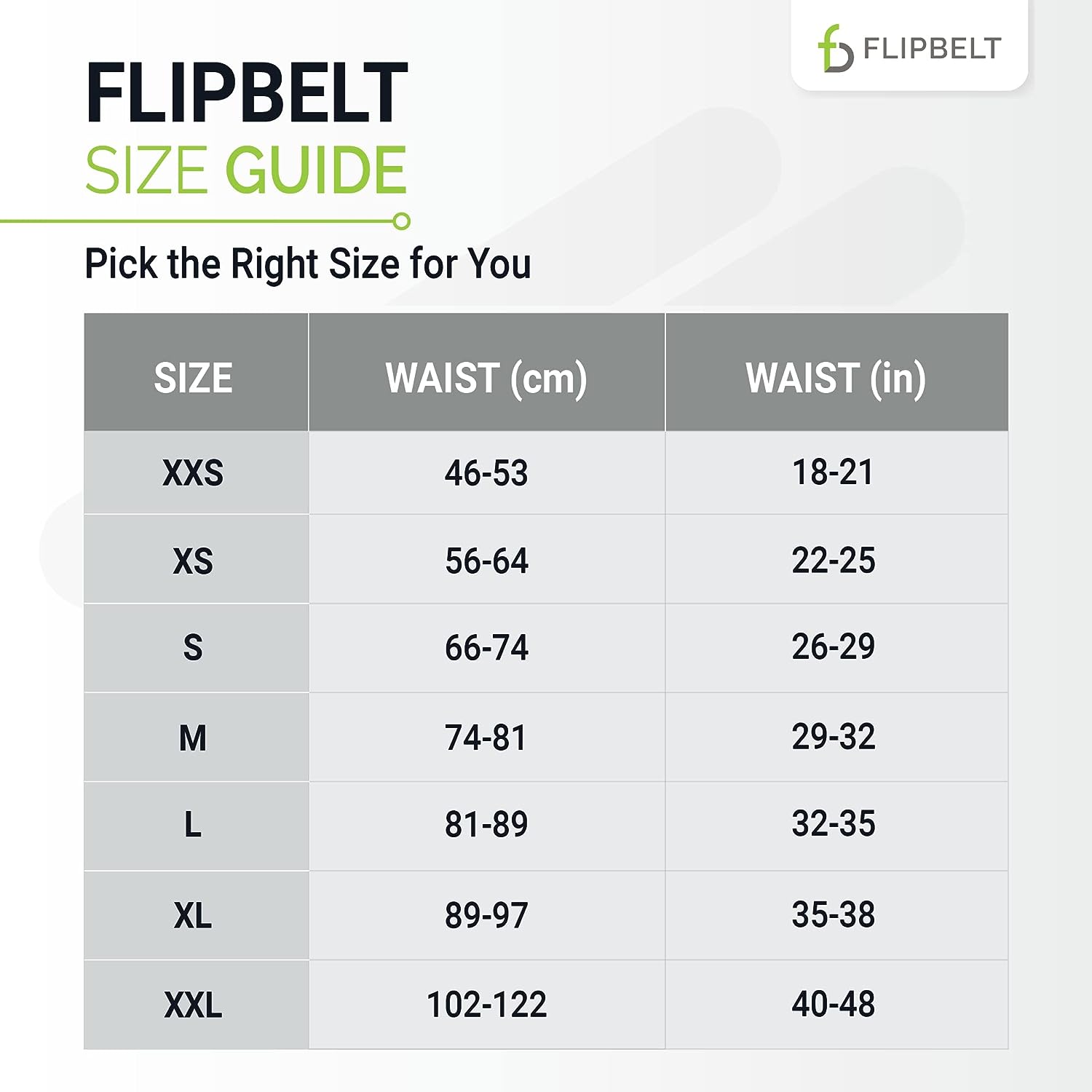 FlipBelt Zipper Running Belt Carbon XXS