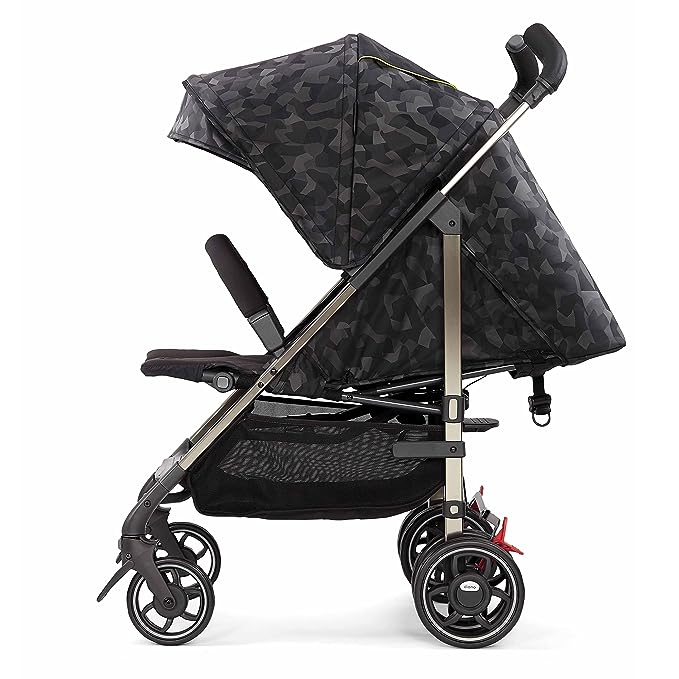 Diono Flexa Luxe Umbrella Stroller from Infant to Toddler with Slim Freestanding Fold, Car Seat Compatible, Adaptors Included, XL Storage Basket, Black Camo