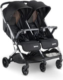 Joovy Kooper X2 Double Lightweight Travel Stroller Compact Fold with Tray Black MISSING 2 BACK WHEELS