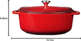 Lodge EC7OD43 Enameled Cast Iron Dutch Oven Oval 7 Quarts Red