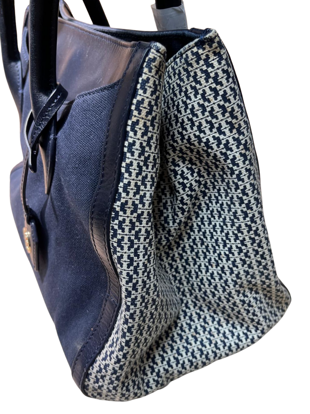 Tory Burch Leather Trim Savannah Print Canvas Tote