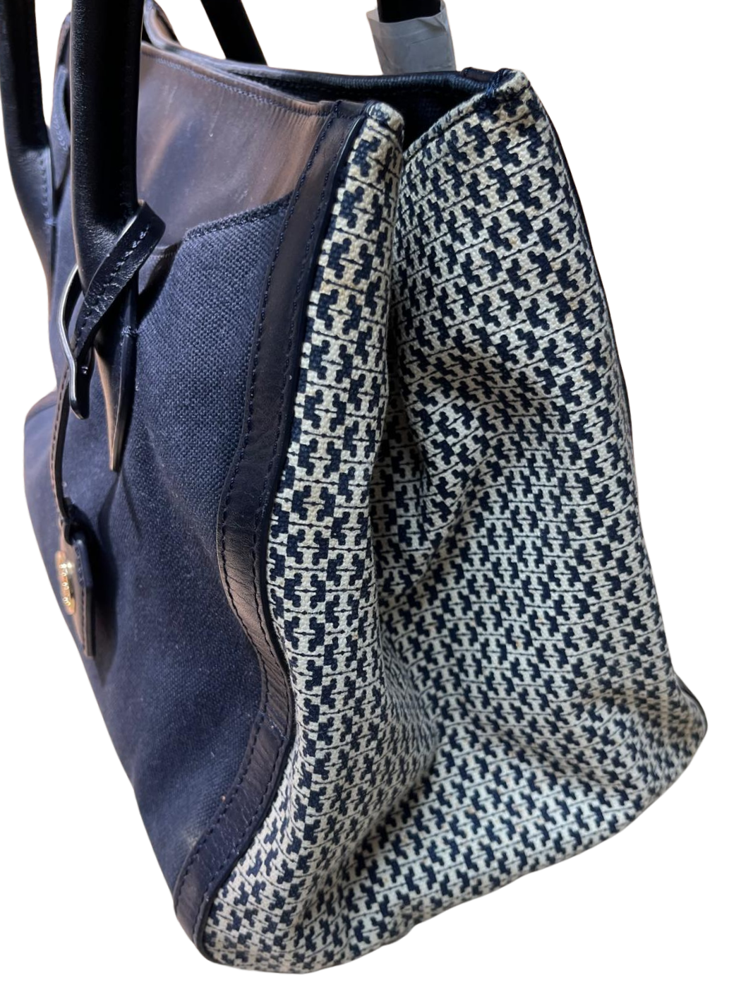 Tory Burch Leather Trim Savannah Print Canvas Tote