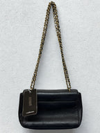 Tory Burch Britten Small Adjustable Shoulder Bag Black Pebbled Leather