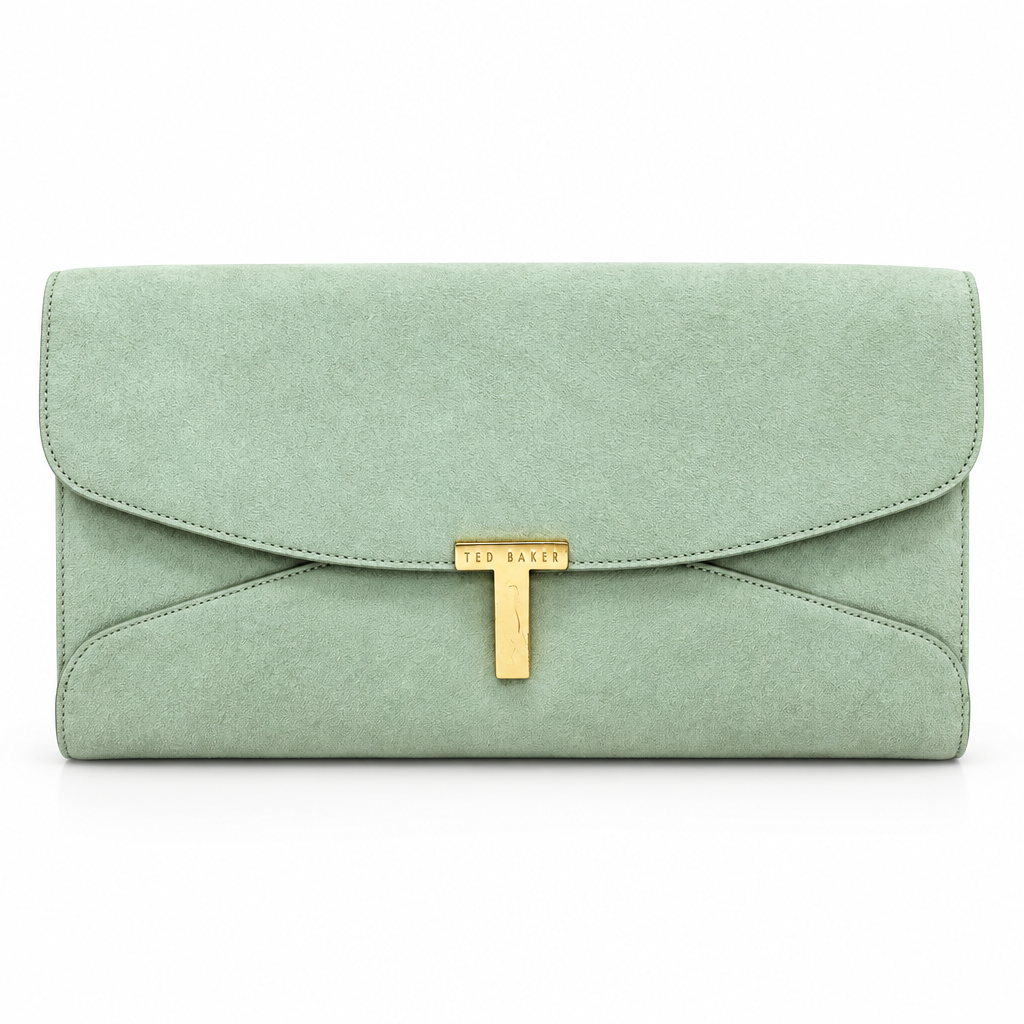 Ted Baker Mint Green Pony Hair Fur Envelope Clutch Bag