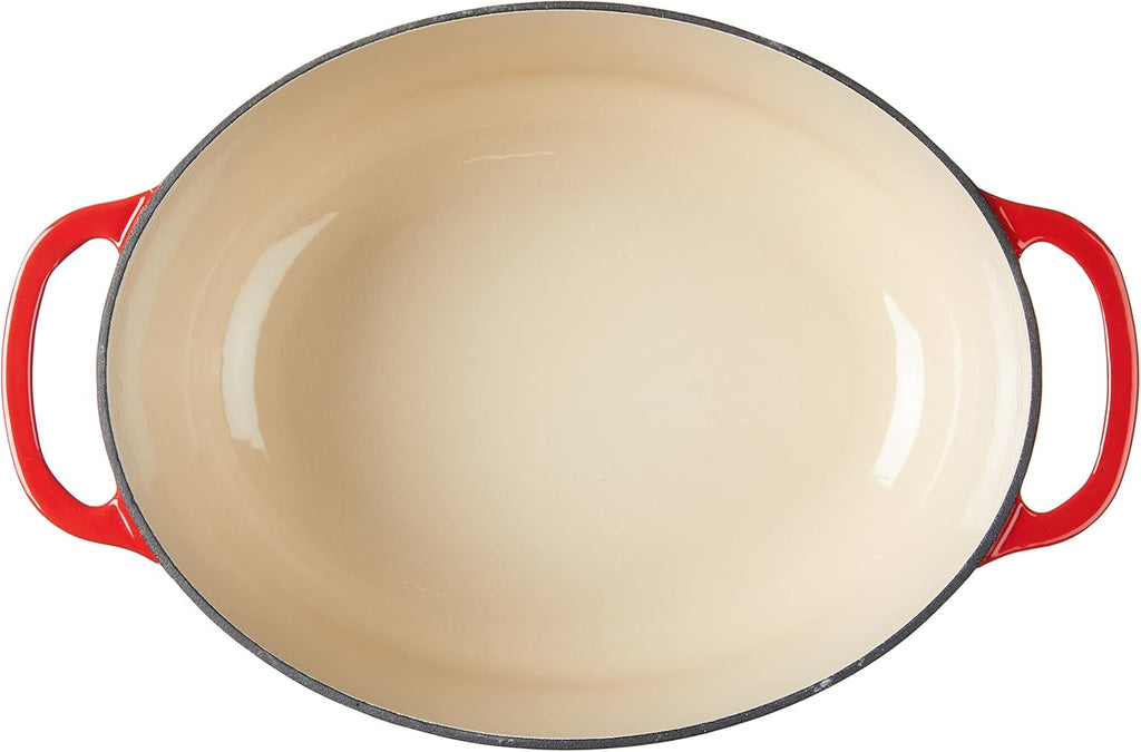 Lodge EC7OD43 Enameled Cast Iron Dutch Oven Oval 7 Quarts Red