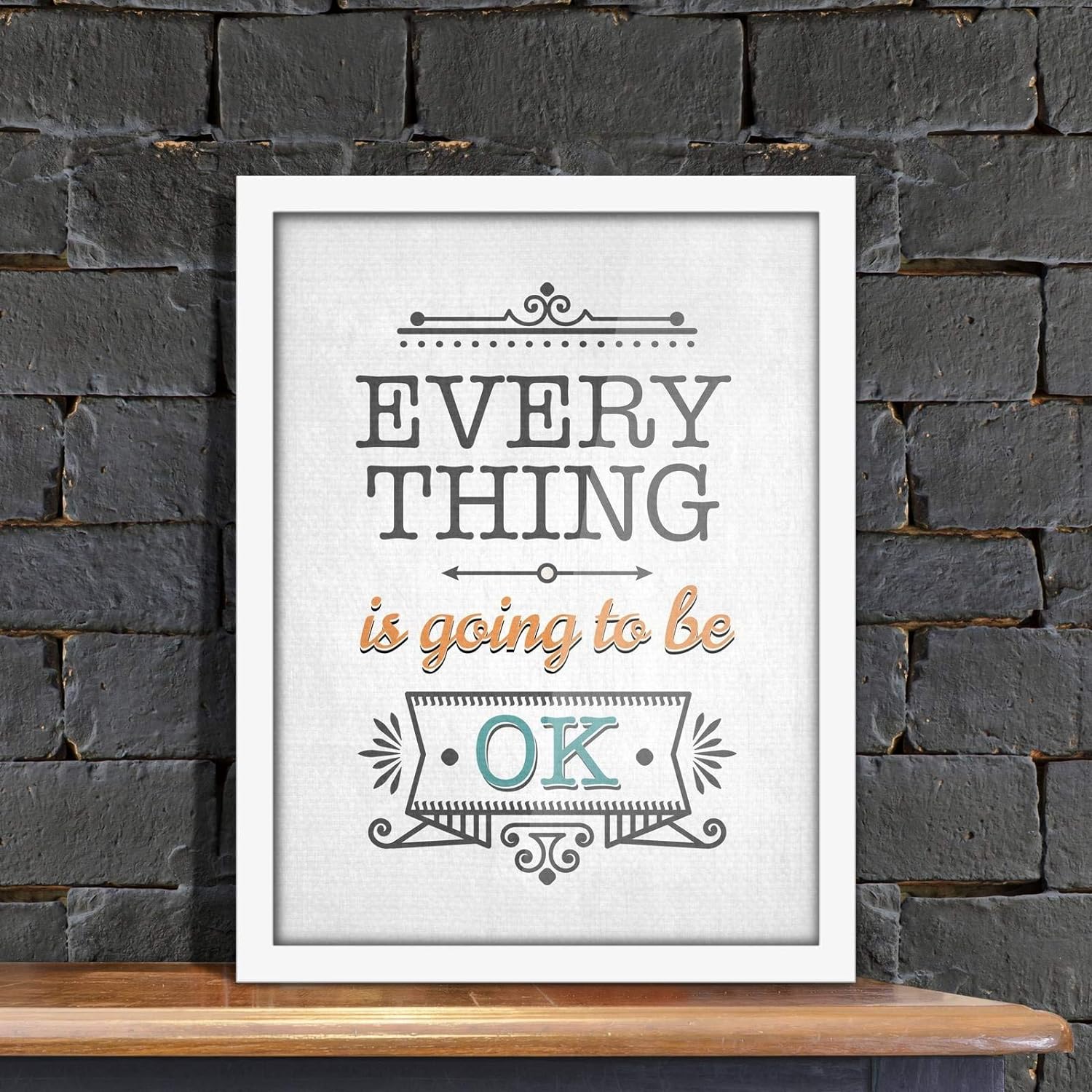 Poster Hub Everything Is Going To Be Ok Motivational Art Décor White APLS3243040WT Secondary image