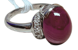 PT900 R1=11.27 Cabochon D10=0.121 9.8G Ruby Ring With Certificate