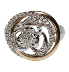 750WG 2 Tone Diamond Ladys Ring 5.0GM