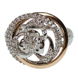 750WG 2 Tone Diamond Ladys Ring 5.0GM