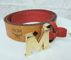 MCM Claus Reversible Belt With GoldTone M Buckle