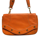 MCM Munchen F7268 Orange Leather Tote Bag