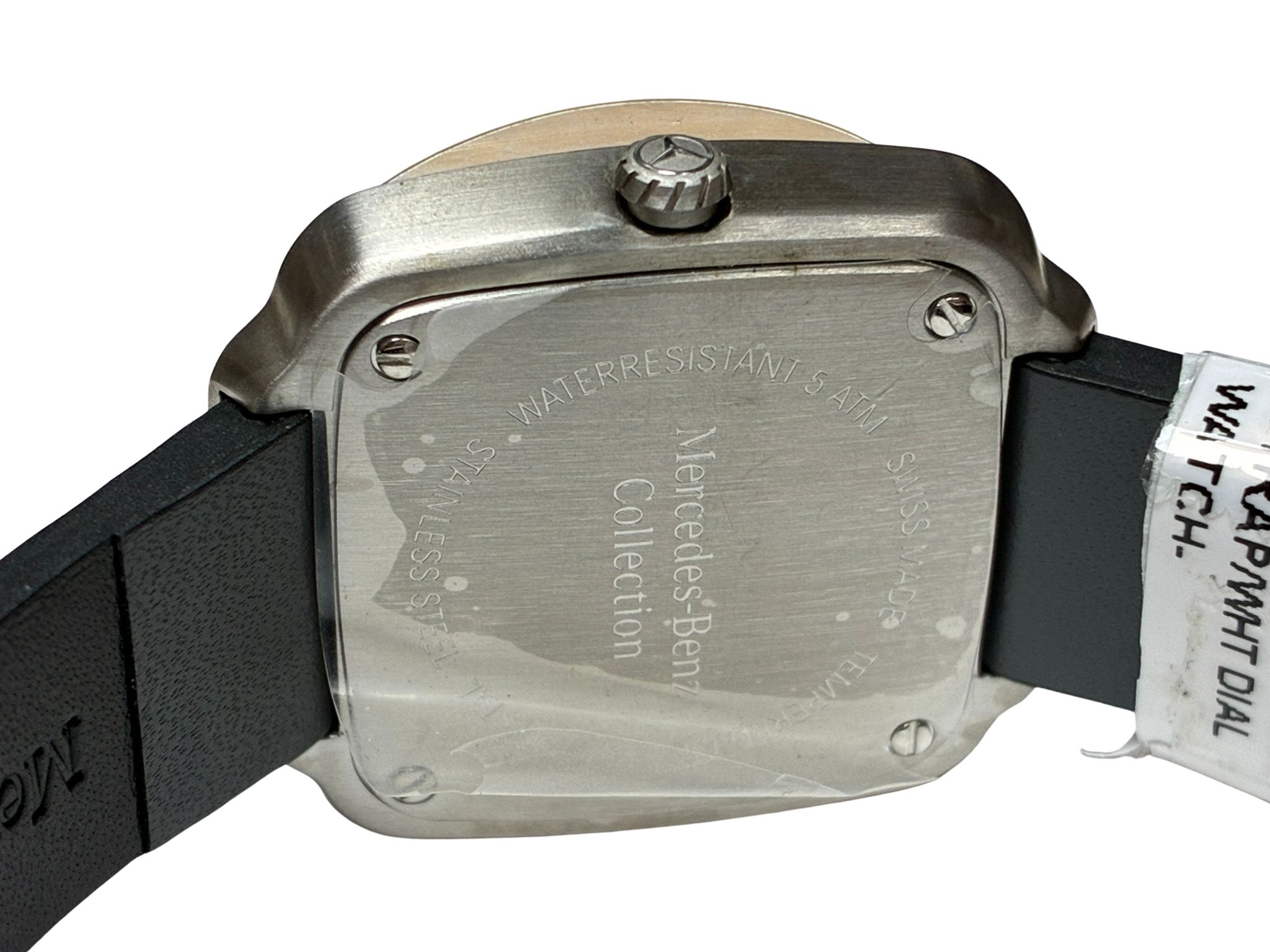 Mercedes Benz Modern White Anthracite Black Stainless Steel Calfskin Womens Watch