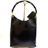 Gucci Bamboo Handle Black Tote Bag With Pouch